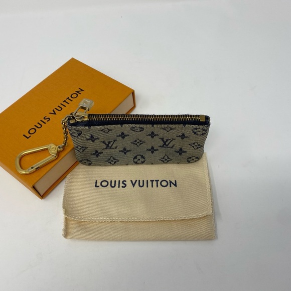 Louis Vuitton Monogram MiniLin Pochette Cles Coin Purse Blue